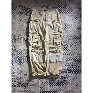 Micas Jeans Womens XL Khaki Cargo Baggy Heavy Utility Streetwear Y2K
